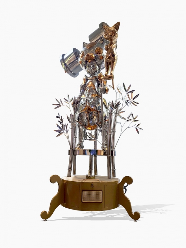 소현우, ‘꿈의 안내자’, 120x130x310, stainless steelㆍmusic box, 2020