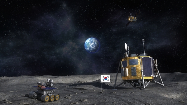 한국 달 탐사 착륙선과 로버 상상도. [출처=한국항공우주연구원]