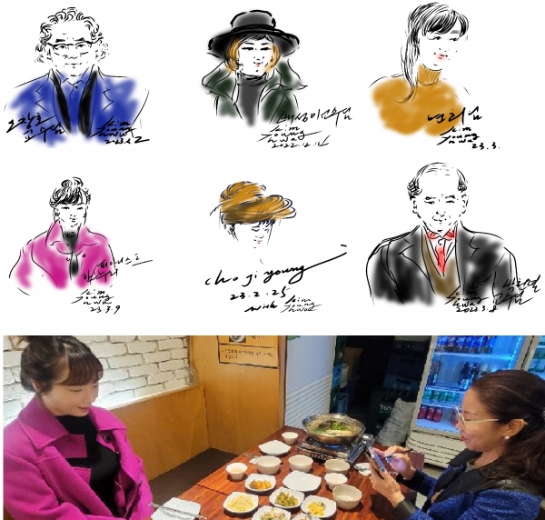김영화는 지인들에게 즉석에서 캐리커쳐를 그려주곤 한다. 그가 그려준 캐리커처는 1만여명에 달한다.